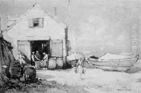 Provincetown Fisherfolk Oil Painting by Arthur Vidal Diehl