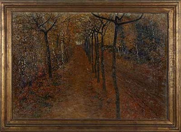 Waldweg Im Herbst Oil Painting by Hanns Diehl-Wallendorf