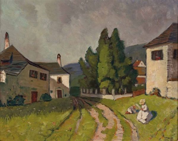 Sommertag In Weisenkirchen/wachau Oil Painting by Hanns Diehl-Wallendorf