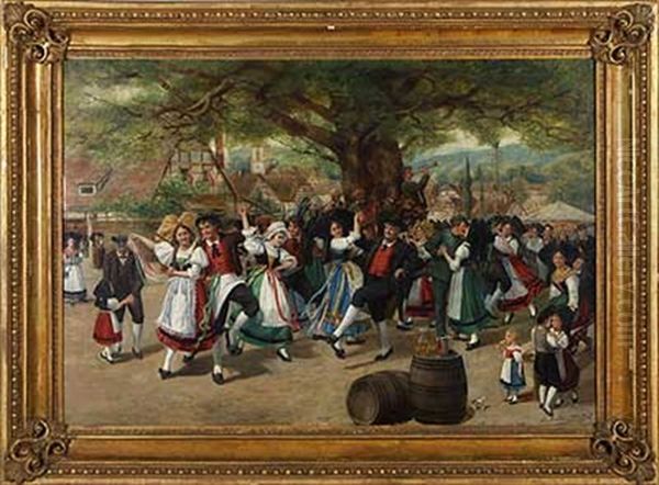 Maikirmes In Der Schwalm Oil Painting by Julius F. Dielmann