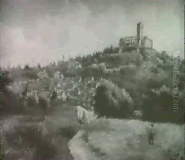 Blick Auf Konigstein Mit Burgruine Oil Painting by Julius F. Dielmann