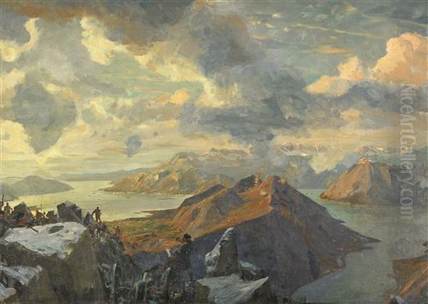 Auf Den Lofoten Oil Painting by Michael Zeno Diemer