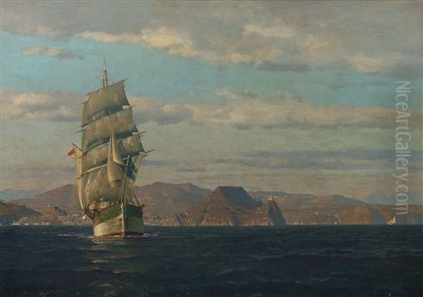 Segelschiff Auf Dem Golf Von Neapel by Michael Zeno Diemer