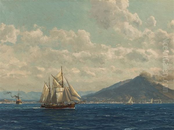 Sailing Ship Oil Painting by Michael Zeno Diemer