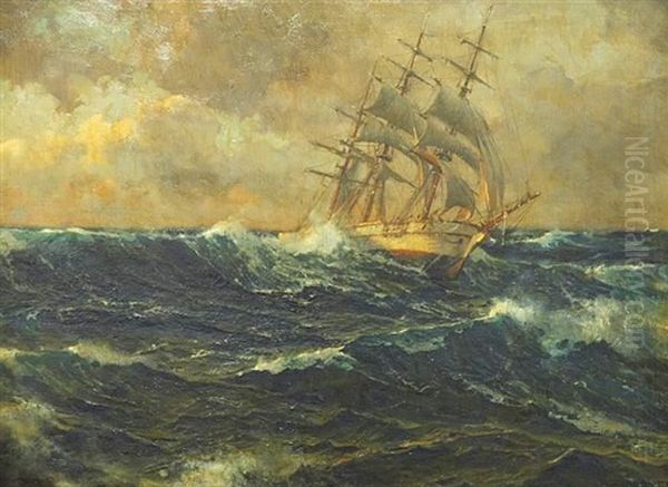 Segelschiff Auf Hoher See Oil Painting by Michael Zeno Diemer