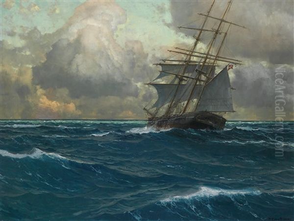 Segelschiff Auf Hoher See Oil Painting by Michael Zeno Diemer