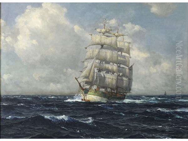 Under Full Sail Oil Painting by Michael Zeno Diemer