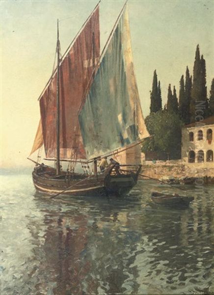 Punta San Vigilio, Lago Di Garda In Italy Oil Painting by Michael Zeno Diemer