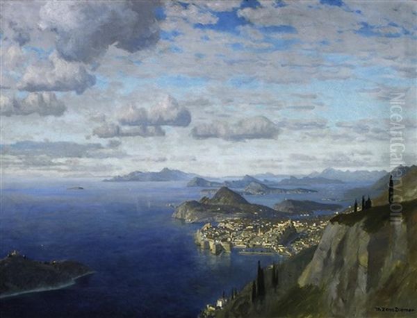 Blick Auf Dubrovnik (ragusa) Oil Painting by Michael Zeno Diemer