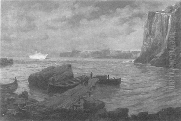 Die Yacht Der Prinzessin Viktoria Luise Bei Habag Am Nordkap In Der Morgendammerung Oil Painting by Michael Zeno Diemer