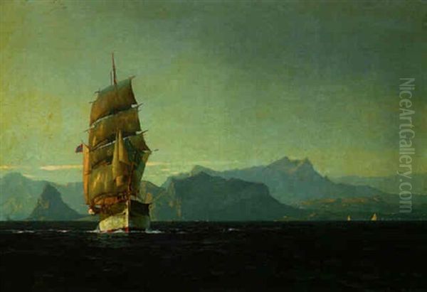 Sailing Into The Open Sea Oil Painting by Michael Zeno Diemer