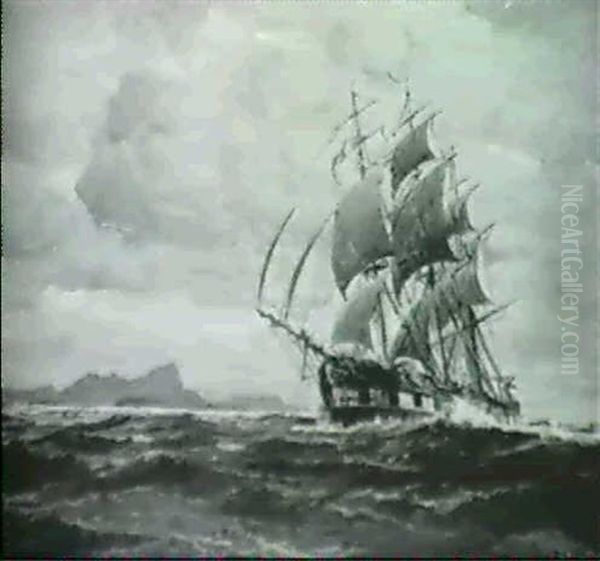 Segelschiff Vor Der Norwegischen Kuste Oil Painting by Michael Zeno Diemer