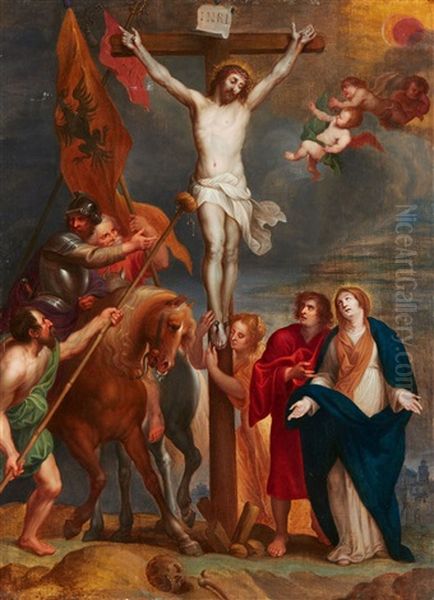 The Crucifixion Oil Painting by Abraham van Diepenbeeck