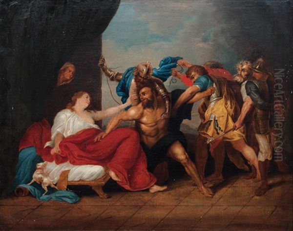 Samson Taken By The Philistines Oil Painting by Abraham van Diepenbeeck