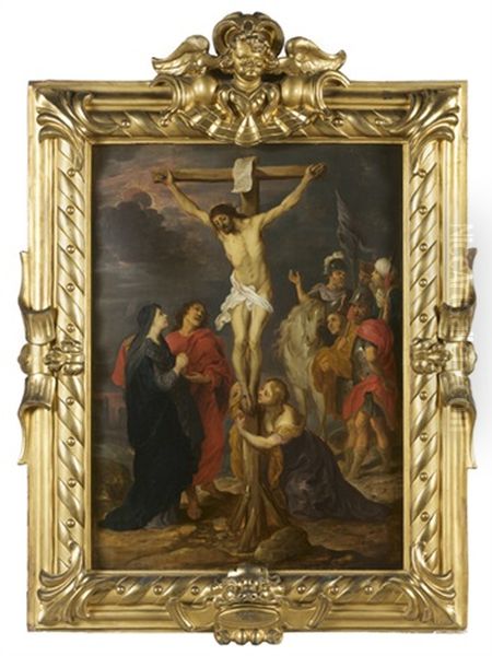 La Crucifixion (afer Pierre-paul Rubens) Oil Painting by Abraham van Diepenbeeck