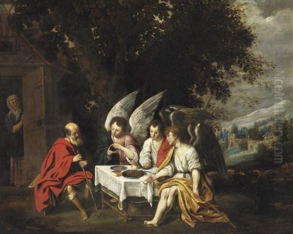 Abraham Und Die Drei Engel by Abraham van Diepenbeeck