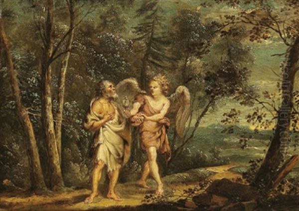 Abraham Und Der Engel Oil Painting by Abraham van Diepenbeeck