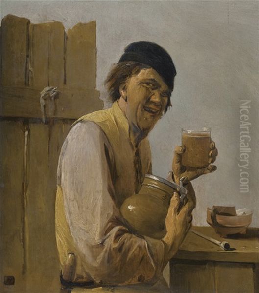 The Drinker Oil Painting by Abraham Diepraam