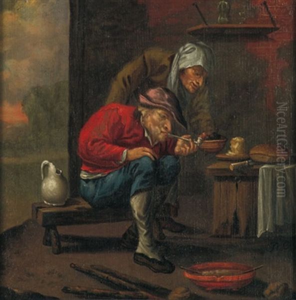 Das Bauernpaar Oil Painting by Abraham Diepraam