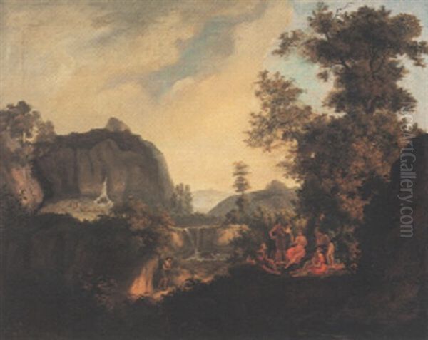 Landschaft Mit Apollo Unter Den Hirten Oil Painting by Albert Christoph Dies