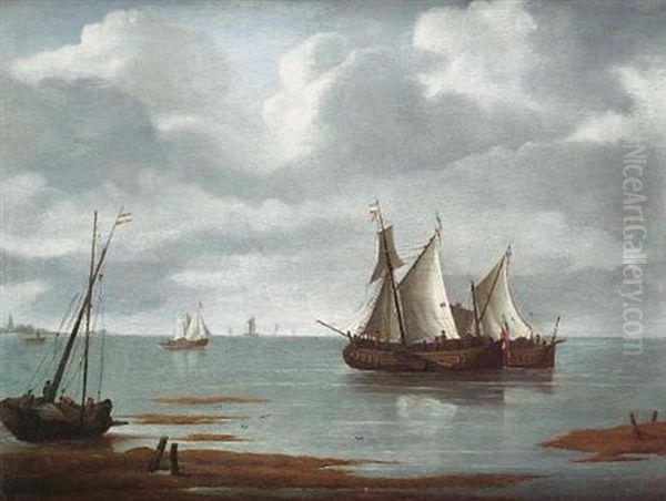 Smalschips In A Calm by Jeronymus Van Diest