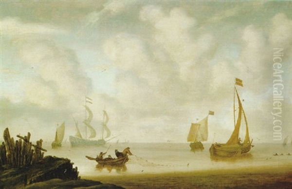 Boote Auf Ruhiger See Oil Painting by Willem van Diest