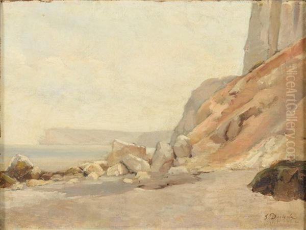 Falaises Et Rochers Oil Painting by Jules-Pierre-Michel Dieterle