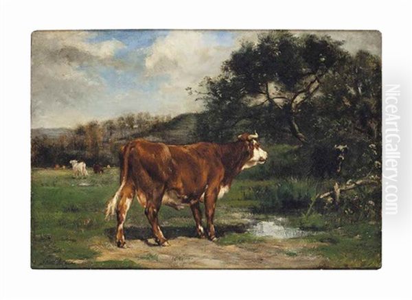 Cows In A Clearing Oil Painting by Marie Dieterle