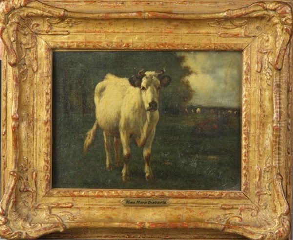 Cow In Pasture Oil Painting by Marie Dieterle