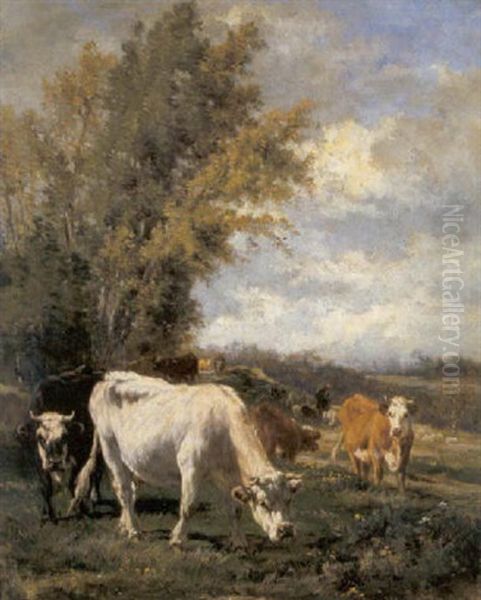 Landschap Met Koeien by Marie Dieterle