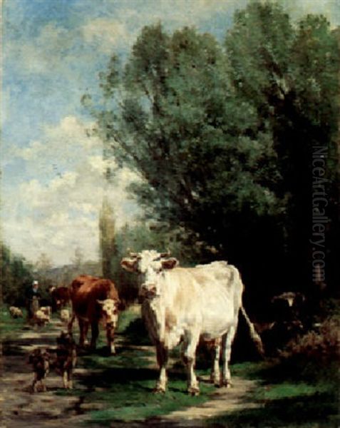 Guarding The Flock Oil Painting by Marie Dieterle