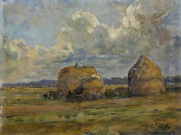 Les Meules De Foin Oil Painting by Pierre Georges Dieterle