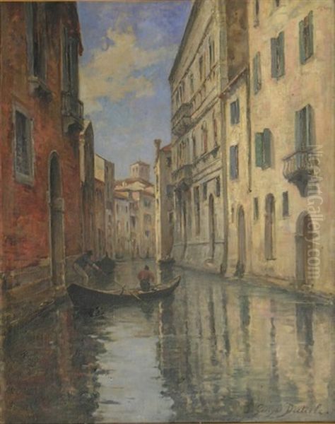 Canal A Venise Oil Painting by Pierre Georges Dieterle