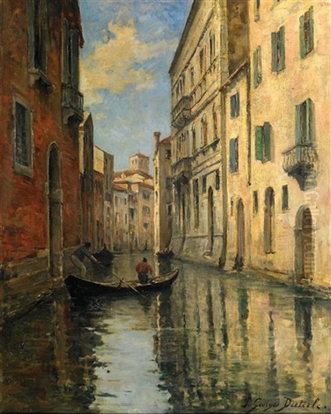 Partie In Venedig Oil Painting by Pierre Georges Dieterle