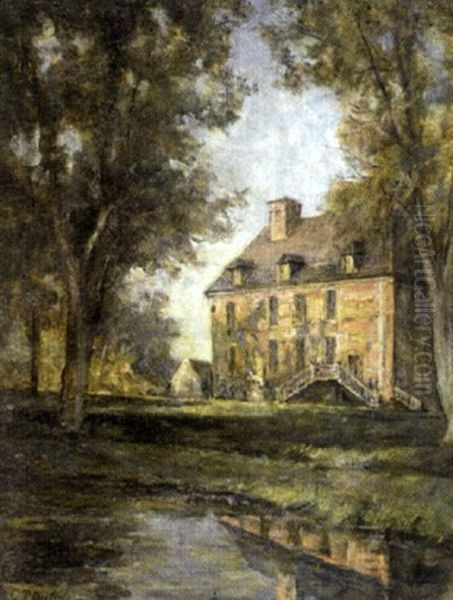 Vue Du Chateau De Ganzeville En Normandie Oil Painting by Pierre Georges Dieterle