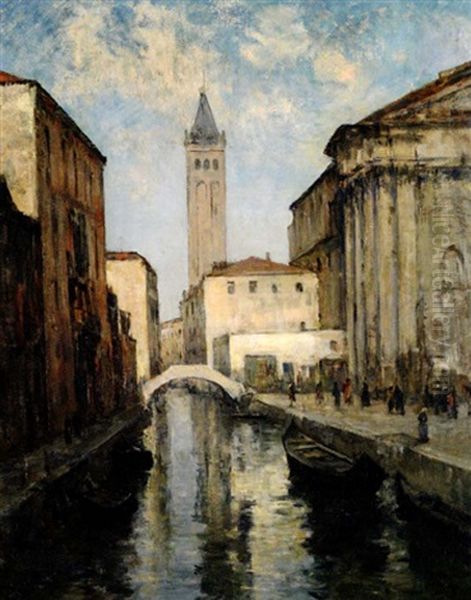 Vue Du Canal Oil Painting by Pierre Georges Dieterle