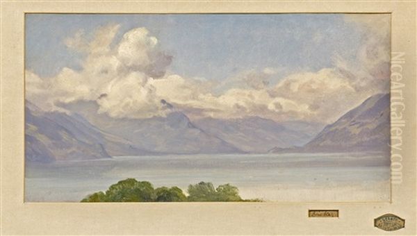 Thunersee Von Leissigen Aus Oil Painting by Johann Friedrich Dietler