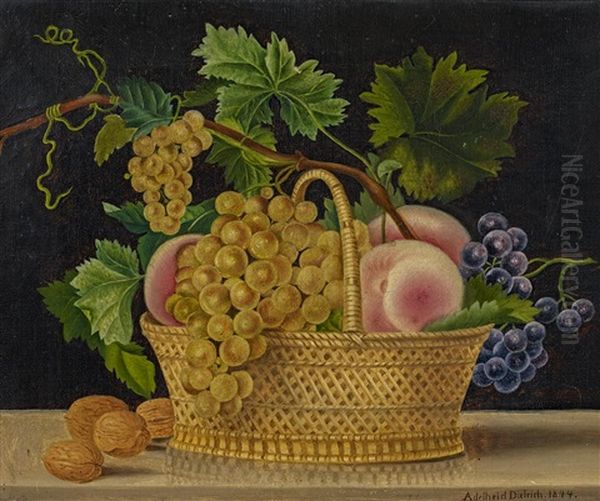 Stillleben Mit Einem Fruchtekorb Oil Painting by Adelheid Dietrich