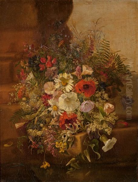 Flora Still Life Oil Painting by Adelheid Dietrich