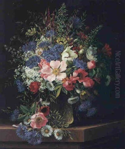 Wildblumenstraus Oil Painting by Adelheid Dietrich