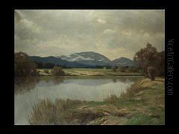 Blick Auf Gebirgslandschaft Oil Painting by Carl Oskar Arends