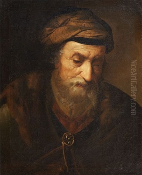 Head Of A Prophet Oil Painting by Christian Wilhelm Ernst Dietrich