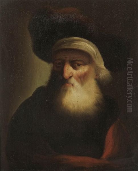 Figure D'homme Barbu Oil Painting by Christian Wilhelm Ernst Dietrich