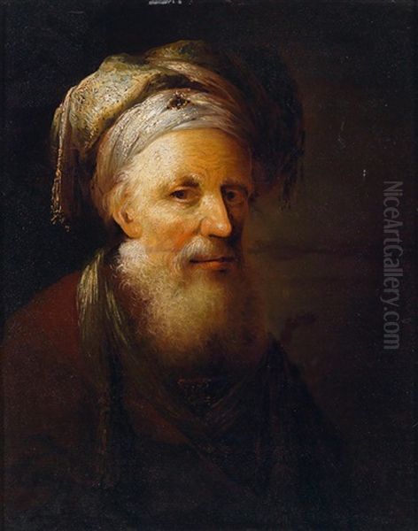 Ein Orientalisch Gekleideter Bartiger Mann (in The Manner Of Rembrandts) by Christian Wilhelm Ernst Dietrich