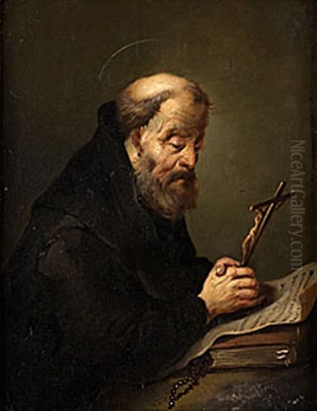 Helige Franciskus Oil Painting by Christian Wilhelm Ernst Dietrich