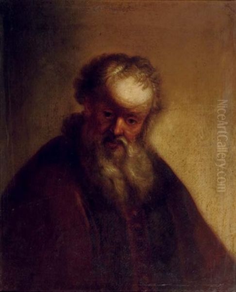 Portrait Of A Bearded Man In A Brown Coat Oil Painting by Christian Wilhelm Ernst Dietrich