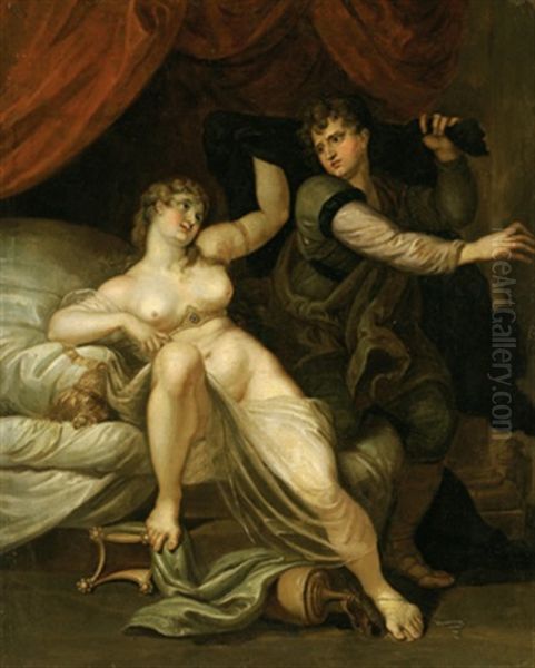 Der Agyptische Joseph Und Die Frau Des Potiphar Oil Painting by Christian Wilhelm Ernst Dietrich