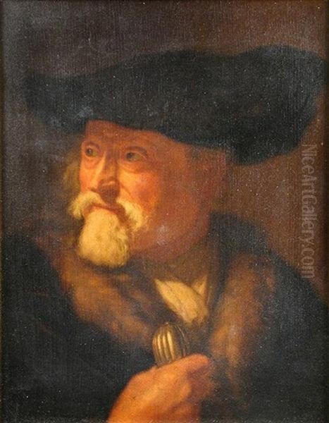 A Philosopher Holding His Staff Oil Painting by Christian Wilhelm Ernst Dietrich