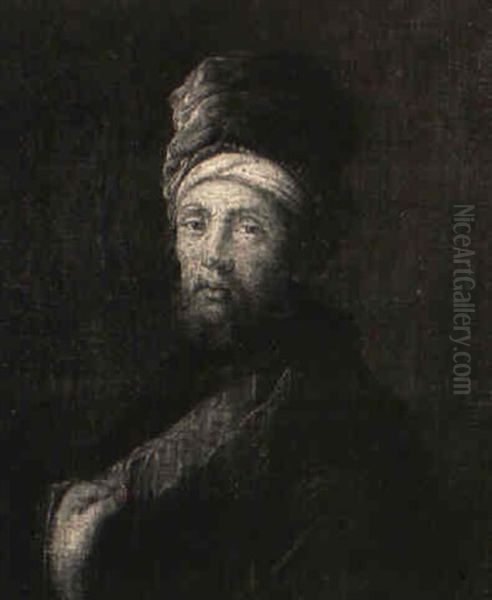 Ein Bartiger Mann In Orientalischer Kostumierung Oil Painting by Christian Wilhelm Ernst Dietrich