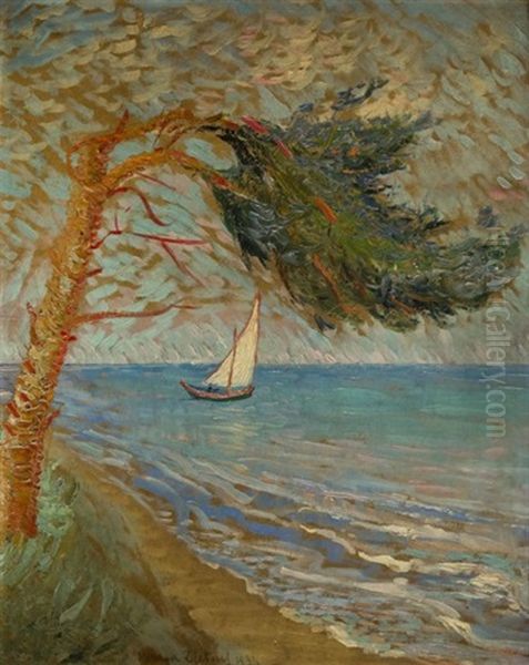 Boat Oil Painting by Henryk Dietrich